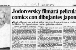 Jodorowsky filmará película de comics con dibujantes japoneses  [artículo].