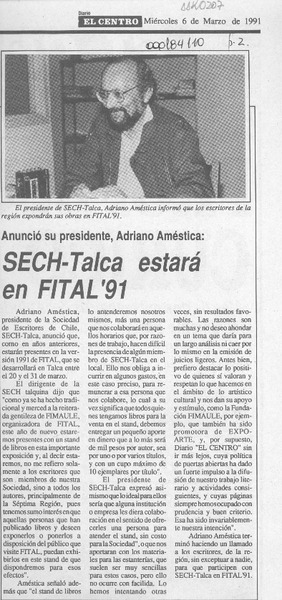 Sech-Talca estará en FITAL '91  [artículo].