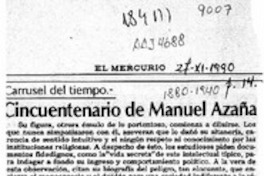 Cincuentenario de Manuel Azaña  [artículo] Darío de la Fuente D.