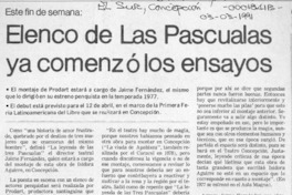 Elenco de las Pascualas ya comenzó los ensayos  [artículo].