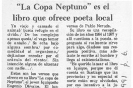 "La Copa Neptuno" es el libro que ofrece poeta local  [artículo].