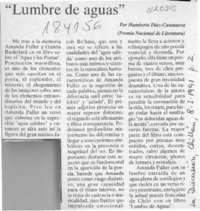 "Lumbre de aguas"  [artículo] Humberto Díaz Casanueva.
