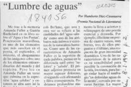 "Lumbre de aguas"  [artículo] Humberto Díaz Casanueva.