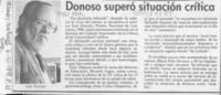 Donoso superó situación crítica  [artículo].