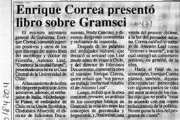 Enrique Correa presentó libro sobre Gramsci  [artículo].