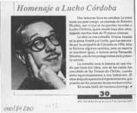 Homenaje a Lucho Córdoba  [artículo].