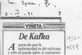 De Kafka  [artículo] Rodrigo Carvajal.