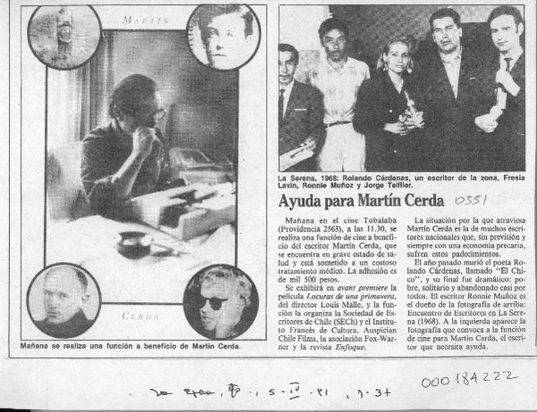 Ayuda para Martín Cerda  [artículo].