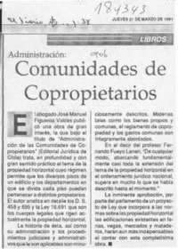 Comunidades de copropietarios  [artículo].