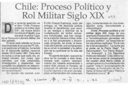 Chile, proceso político y rol militar siglo XIX  [artículo].