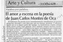 El amor a escena en la poesía de Juan Carlos Montes de Oca  [artículo] Marcelo Novoa.