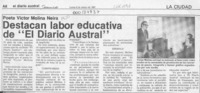 Destacan labor educativa de "El Diario Austral"  [artículo].