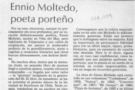 Ennio Moltedo, poeta porteño  [artículo] Hugo Rolando Cortés.