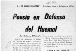 Poesía en defensa del Huemul  [artículo] Ratón de biblioteca.