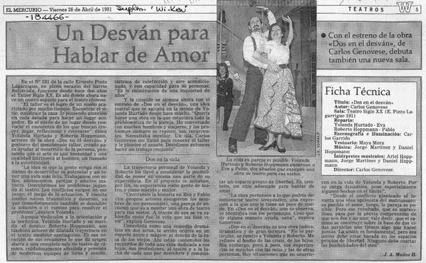 Un desván para hablar de amor  [artículo] J. A. Muñoz H.