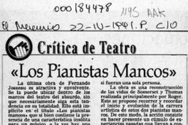 "Los pianistas mancos"  [artículo] Carola Oyarzún L.