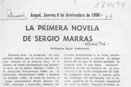 La primera novela de Sergio Marras  [artículo] Wellington Rojas Valdebenito.