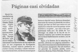 Páginas casi olvidadas  [artículo] Marino Muñoz Lagos.