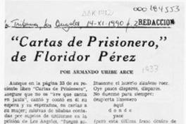 "Cartas de prisionero", de Floridor Pérez  [artículo] Armando Uribe Arce.