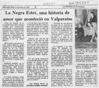 La Negra Ester, una historia de amor que aconteció en Valparaíso  [artículo].