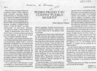 Pedro Prado y su cuento "Pueblo muerto"  [artículo] Oriel Alvarez Gómez.
