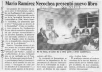 Mario Ramírez Necochea presentó nuevo libro  [artículo].