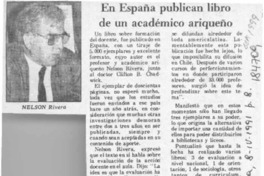 En España publican libro de un académico ariqueño  [artículo].