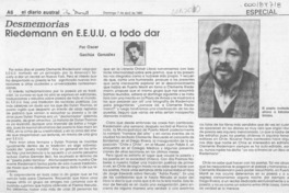 Riedemann en E.E.U.U. a todo dar  [artículo] Oscar Gacitúa González.