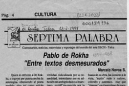 Pablo de Rokha "Entre textos desmesurados"  [artículo] Marcelo Novoa S.