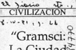 "Gramsci, la ciudad futura"