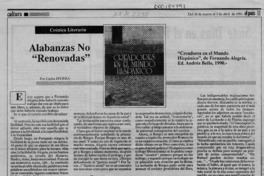 Alabanzas no "renovadas"  [artículo] Carlos Iturra.