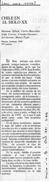 Chile en el siglo XX  [artículo] Ana María Ojeda.