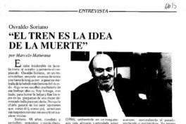 "El tren es la idea de la muerte"  [artículo] Marcelo Maturana.