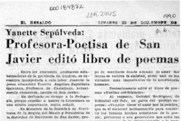 Profesora-poetisa de San Javier editó libro de poemas  [artículo].