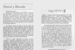Parral y Neruda  [artículo] Germán Sepúlveda Durán.
