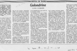 Golondrina  [artículo] Luisa Ulibarri.