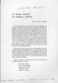 La magia poética de Gabriela Mistral  [artículo] Norma Figueroa Muñoz.