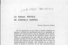 La magia poética de Gabriela Mistral  [artículo] Norma Figueroa Muñoz.