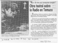 Obra teatral sobre la radio en Temuco  [artículo].