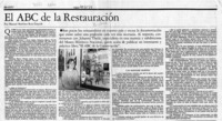El ABC de la restauración  [artículo] Marisol Martínez Ruiz-Esquide.