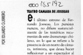 Teatro cámara de Josseau  [artículo] Eduardo Guerrero.