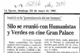 Silo se reunió con humanistas y verdes en cine Gran Palace  [artículo] Víctor Fuentes.