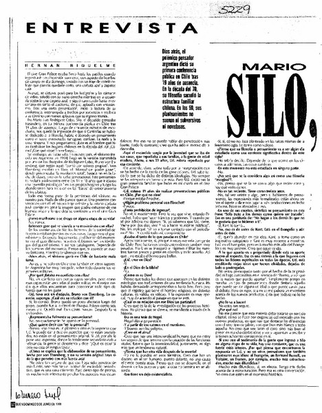 Silo, el terrible  [artículo] Hernán Riquelme.