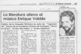 La Literatura aferra al músico Enrique Valdés
