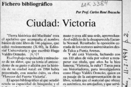 Ciudad, Victoria  [artículo] Carlos René Ibacache.