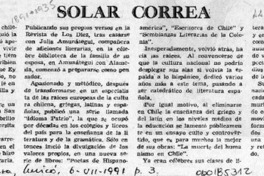 Solar Correa  [artículo] Miguel Laborde.