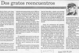 Dos gratos reencuentros  [artículo] Marino Muñoz Lagos.