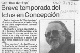 Breve temporada del Ictus en Concepción  [artículo].
