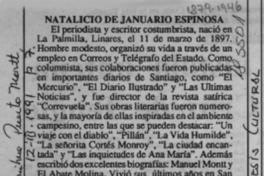 Natalicio de Januario Espinosa  [artículo].