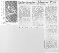 Exito de actor chileno en París